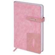 Ежедневник недатированный А5 138х213 мм BRAUBERG «Cowboy», под кожу, застежка 160 л., розовый, 116199