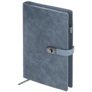 Ежедневник недатированный А5 152х220 мм BRAUBERG «Sirius», под кожу, застежка 160 л., серый, 116214