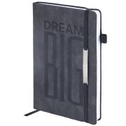 Ежедневник недатированный А5 138х213 мм BRAUBERG «BeStyle», под кожу, резинка, держатель, 160 л., графитовый, 116215