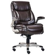 Кресло HAWASAN (ХАВАСАН) «Cruise EX-565», откидные подлокотники, рециклированная кожа, коричневое, 532973