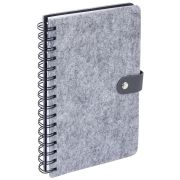 Ежедневник недатированный, А5, 135х210 мм, BRAUBERG «Felt», на гребне, войлок, застежка на кнопке, 160 л., серый, 117133