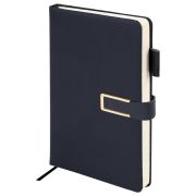 Ежедневник недатированный, А5, 143х210 мм, BRAUBERG «Dainty», под кожу, магнитная застежка, 160 л., черный, 117141