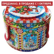 Подарок новогодний «КАРУСЕЛЬ», 600 г, НАБОР конфет, жестяная упаковка с ручкой, МОСУПАК