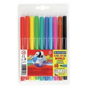 Фломастеры 10 ЦВЕТОВ CENTROPEN «Colour World», круглые, смываемые, 7550/10TP, 775501084