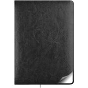 Ежедневник 2026 Lamark Sigma FLEX A5 черный, 320 стр., искусственная кожа, перфорация угла, ляссе, белый блок