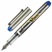 Ручка перьевая PILOT V-Pen, ЧЕРНАЯ, корпус серый, линия письма 0,58 мм, SVP-4M B