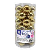 Шары ёлочные 30 шт., 4 см, «Solid Color», пластик, ЗОЛОТО, глянец, ЗОЛОТАЯ СКАЗКА, 592497