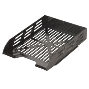 Лоток горизонтальный для бумаг BRAUBERG ECO, 330х245х65 мм, сетчатый, черный, 239011