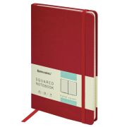 Блокнот А5 (148x218 мм), BRAUBERG «Metropolis Special», под кожу, 80 л., резинка, клетка, красный, 111575