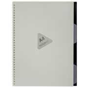 Тетрадь обложка пластик, А4 80 л., гребень, 4 разделителя, клетка, BRAUBERG, бежевый, 405362