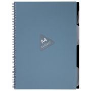 Тетрадь обложка пластик, А4 80 л., гребень, 4 разделителя, клетка, BRAUBERG, синий, 405364