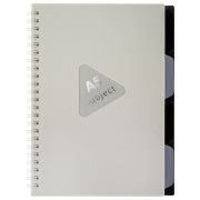 Тетрадь обложка пластик, А5 80 л., гребень, 4 разделителя, клетка, BRAUBERG, бежевый, 405366