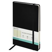 Блокнот А5 (148x218 мм), BRAUBERG «Metropolis Special», под кожу, 80 л., резинка, клетка, черный, 111577