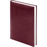 Ежедневник 2026 Lamark Sigma A5 бордовый, 320 стр., искусственная кожа, белый блок, перфорация угла, ляссе.