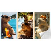 Блокнот на скобе Lamark серия «Капибара на чиле», А6, 30 л., 102х162  мм, клетка