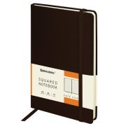 Блокнот А5 (148x218 мм), BRAUBERG «Metropolis», балакрон, 80 л., резинка, клетка, коричневый, 111586