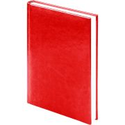 Ежедневник 2026 Lamark Sigma A5 ярко-красный, 320 стр., искусственная кожа, белый блок, перфорация угла, ляссе.