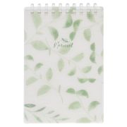 Блокнот МАЛЫЙ ФОРМАТ А6 80 л., мягкий гребень, пластик, фольга, клетка, HATBER, NATURAL LEAVES, 090242, 80Б6A1мс_33480