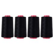 Нитки швейные 40/2 5000 ярд. (4572 м), Набор 4 черных, DEVELIA (Девелиа), 665428