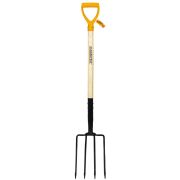 Вилы копальные стальные 19х28 см, ОБЩАЯ ДЛИНА 115 см, деревянный черенок, V-ручка, RABBITEX (РАББИТЕКС) «STANDARD», 700492
