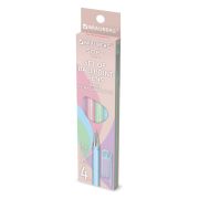 Ручки шариковые BRAUBERG «SOFT PASTEL», НАБОР 4 ШТУКИ, СИНИЕ, SOFT TOUCH покрытие, узел 0,7 мм, линия письма 0,35 мм, 144400
