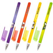 Ручка шариковая с принтом BRAUBERG «МОНСТРИКИ», СИНЯЯ, SOFT TOUCH покрытие, узел 0,7 мм, линия письма 0,35 мм, 144482