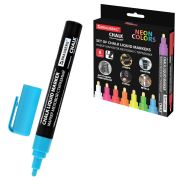Маркеры меловые CHALK LIQUID MARKER, НЕОН, НАБОР 8 ЦВЕТОВ, 3 мм, стираемые, BRAUBERG «CHALK», 152597