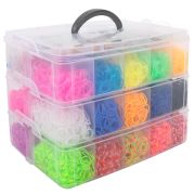 Набор резинок для плетения украшений 15 000 шт., 25 цветов, бокс, бусины, станок, BAMBOX (БАМБОКС), 665973