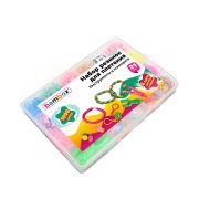 Набор резинок для плетения украшений 1 000 шт., 21 цвет, бокс, бусины, BAMBOX, 665978