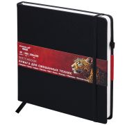 Скетчбук для смешанных техник MixMedia, 200 г/м2, 200х200 мм, 60 л., КОЖЗАМ, резинка, BRAUBERG ART CLASSIC, 116970