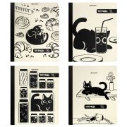 Тетрадь А5 96 л. BRAUBERG, на сшивке с корешком, клетка, обложка картон, «Кот-Непоседа», 405292