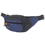 Сумка на пояс HEIKKI PROMPT (ХЕЙКИ), 2 отделения, регулируемый ремень, карман-антивор, синяя, 37х14х5 см, 273927