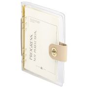 Блокнот А5 180x235 мм, BRAUBERG «Fabulous», гибкий, на кольцах, застежка, 80 л., бежевый, 116194