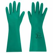 Перчатки нитриловые КЩС, ULTRA STRONG, химически устойчивые, с хлопковым напылением, зеленые, размер 9-9,5 L (большой), RABBITEX, 700912