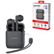 Наушники беспроводные TWS вкладыши с микрофоном, SONNEN EP-BH10B, Bluetooth 5.3, черные, 514122