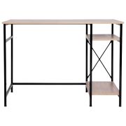 Стол BRABIX «SMART CD-018», 1100х600х765 мм, ЛОФТ, 2 полки, металл/ЛДСП ясень шимо светлый, каркас черный, 641945