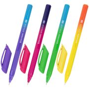 Ручка шариковая масляная BRAUBERG «Extra Glide DZ», СИНЯЯ, трехгранная, корпус ассорти, игольчатый наконечник 0,7 мм, линия 0,5 мм, 144263