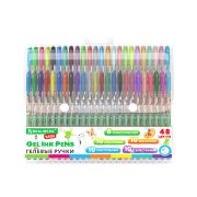 Ручки гелевые BRAUBERG KIDS «CUTE ANIMALS», НАБОР 48 ЦВЕТОВ, корпус с печатью, узел 1 мм, линия письма 0,7 мм, 144449