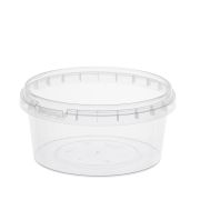 Банка с крышкой 500 мл, пластиковая под пресервы с контрольным замком, диаметр 122 мм, ВЗЛП, 1215КП