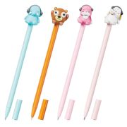 Ручка с топпером шариковая масляная FUNSTER (ФАНСТЕР) «TOPPER MIX», СИНЯЯ, корпус ассорти, пишущий узел 0,7 мм, линия письма 0,35 мм, 144368