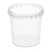 Банка с крышкой 1000 мл, пластиковая, под пресервы, с контрольным замком, диаметр 122 мм, ВЗЛП, 1217КП