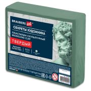Пластилин скульптурный ТВЕРДЫЙ ОЛИВКОВЫЙ «Секреты художника», 0,5 кг, BRAUBERG ART, 107485