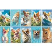 Блокнот на скобе Lamark серия «Счастливый корги», А6, 30 л., 102х162  мм, клетка, 10 шт/набор