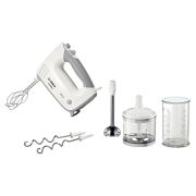 Миксер BOSCH MFQ 36480, 450Вт, 5 скоростей, 6 насадок, стакан, белый, MFQ36480