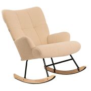 Кресло-качалка BRABIX «Rock LC-310», фактурная ткань букле (экомех), кремовое, 533150