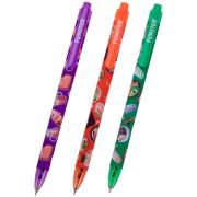 Ручка шариковая автоматическая с принтом FUNSTER «TASTY FOOD», корпус soft-touch, СИНЯЯ, пишущий узел 0,7 мм, линия письма 0,35 мм, 144403