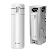 Термокружка 400 мл JOYLUX (ДЖОЙЛЮКС) EXTRA STYLE, нержавеющая сталь SUS304, белый матовый, 700281