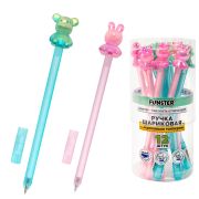 Ручка с акриловым топпером шариковая FUNSTER «BEAR&BUNNY», СИНЯЯ, ассорти, пишущий узел 0,7 мм, линия письма 0,35 мм, 144372