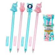 Ручка с акриловым топпером шариковая FUNSTER «ACRYL MIX», СИНЯЯ, ассорти, пишущий узел 0,7 мм, линия письма 0,35 мм, 144380