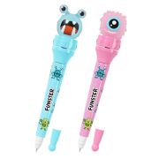 Ручка-спиннер с топпером шариковая FUNSTER «MONSTERS», СИНЯЯ, ассорти, пишущий узел 0,7 мм, линия письма 0,35 мм, 144381